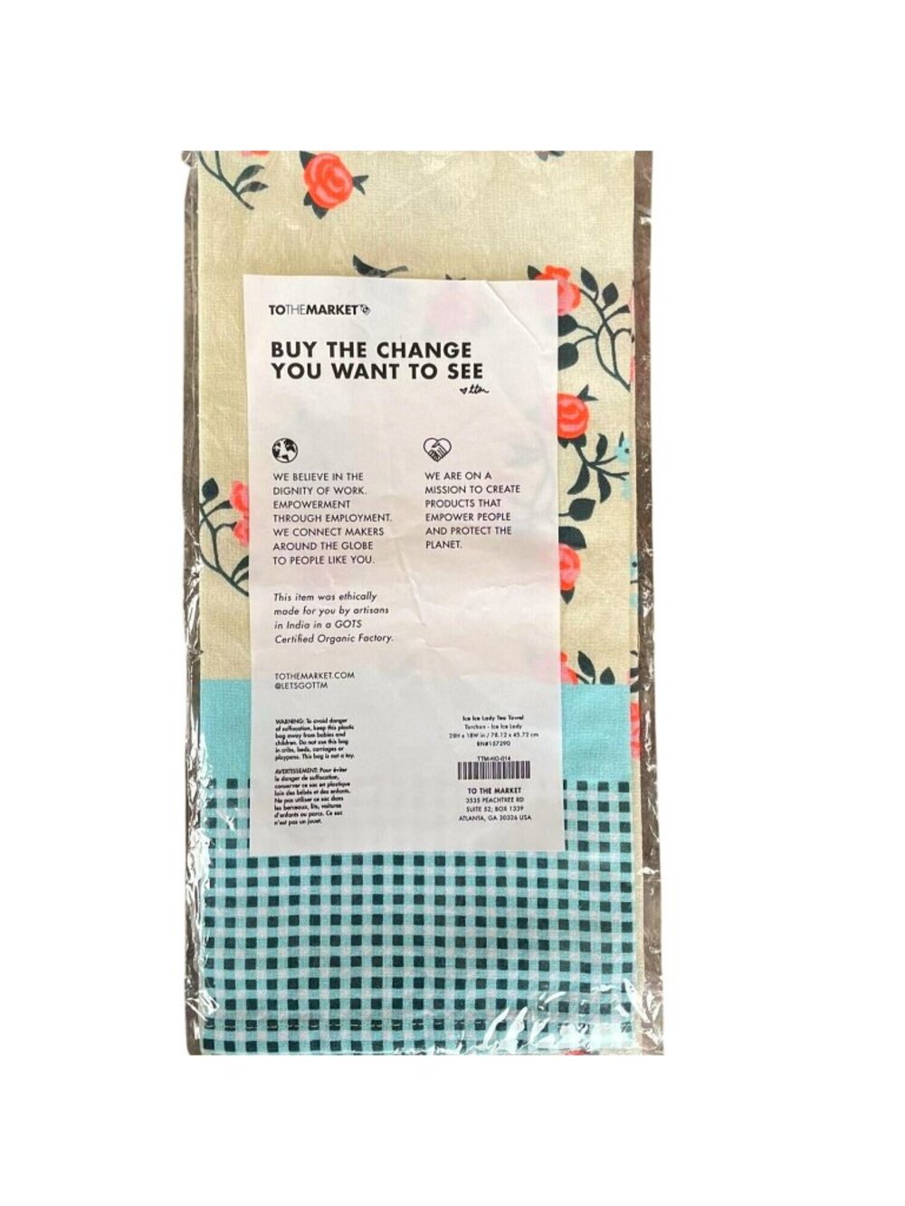 To the Market Ice Ice Floral Tea Towel New Cotton Kitchen Bath